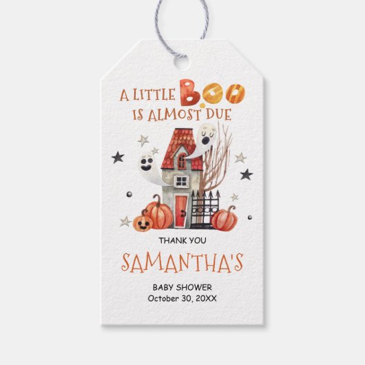 Halloween Baby shower Dank je cadeau Labels Cadeaulabel (Voorkant)
