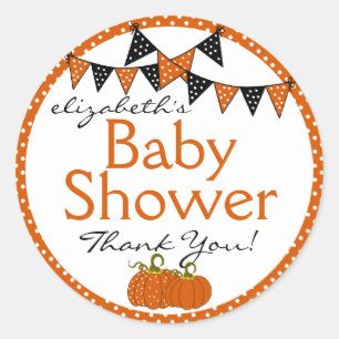 Halloween Baby shower Dank je Ronde Sticker
