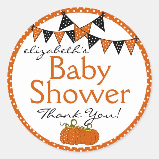 Halloween Baby shower Dank je Ronde Sticker (Voorkant)