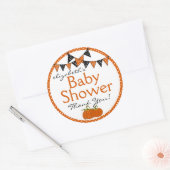 Halloween Baby shower Dank je Ronde Sticker (Envelop)