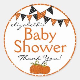 Halloween Baby shower Dank je Ronde Sticker
