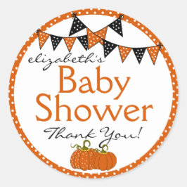 Halloween Baby shower Dank je Ronde Sticker