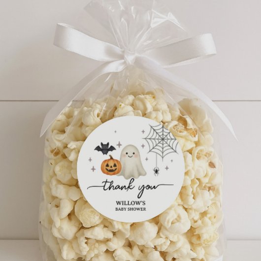 Halloween Baby shower Dank je Ronde Sticker