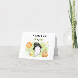 Halloween Baby shower Dank je wel een kleine boe Bedankkaart