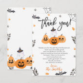 Halloween Baby shower Dank je wel kleine boe Bedankkaart (Voorkant / Achterkant)