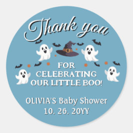 Halloween Baby shower Dank u Ronde Sticker
