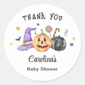 Halloween Baby shower Dank u Ronde Sticker (Voorkant)