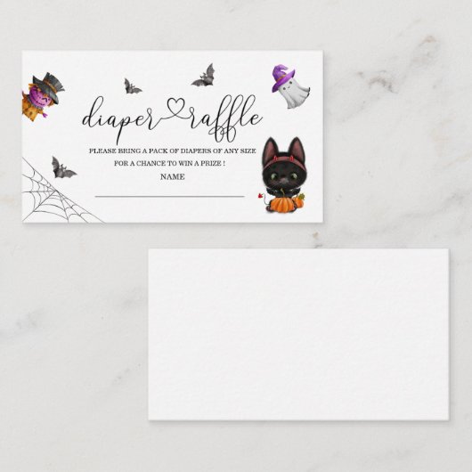 Halloween baby shower diaper omhullingskaart informatiekaartje (Voorkant / Achterkant)