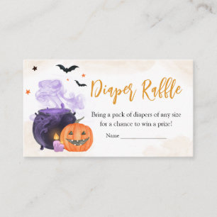 Halloween Baby shower Diaper Raffle Informatiekaartje