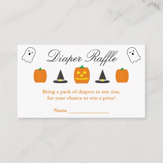 Halloween Baby shower Diaper Raffle Informatiekaartje (Voorkant)