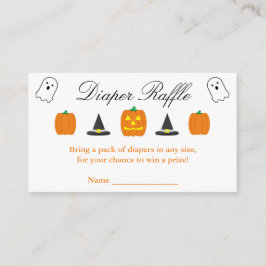 Halloween Baby shower Diaper Raffle Informatiekaartje