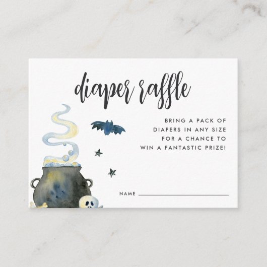 Halloween Baby shower Diaper Raffle Informatiekaartje (Voorkant)
