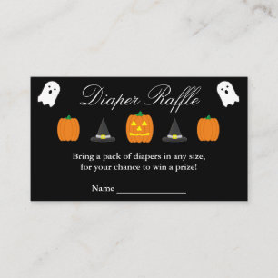 Halloween Baby shower Diaper Raffle Informatiekaartje