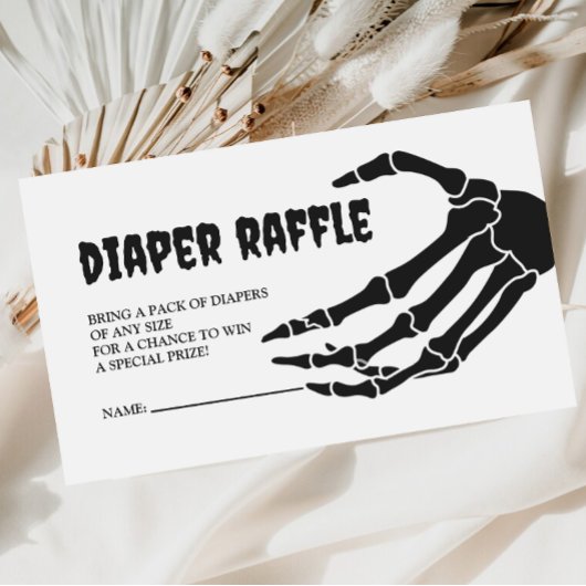 Halloween Baby shower Diaper Raffle Informatiekaartje