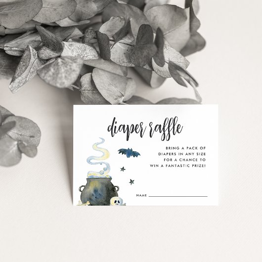 Halloween Baby shower Diaper Raffle Informatiekaartje