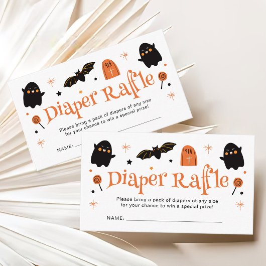 Halloween Baby shower Diaper Raffle Informatiekaartje