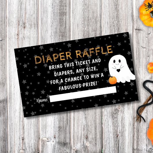 Halloween Baby shower Diaper Raffle Informatiekaartje