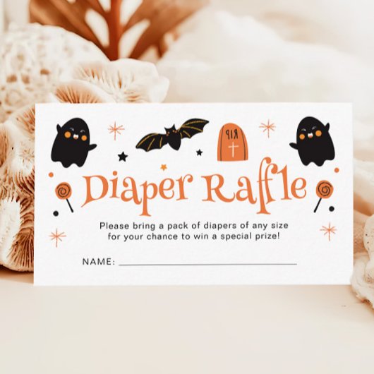 Halloween Baby shower Diaper Raffle Informatiekaartje