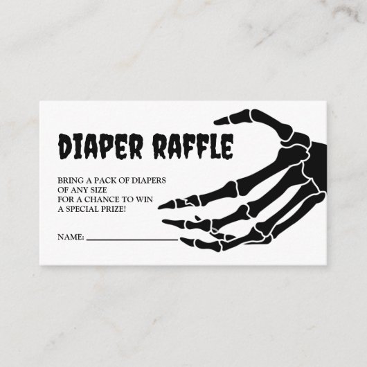 Halloween Baby shower Diaper Raffle Informatiekaartje (Voorkant)