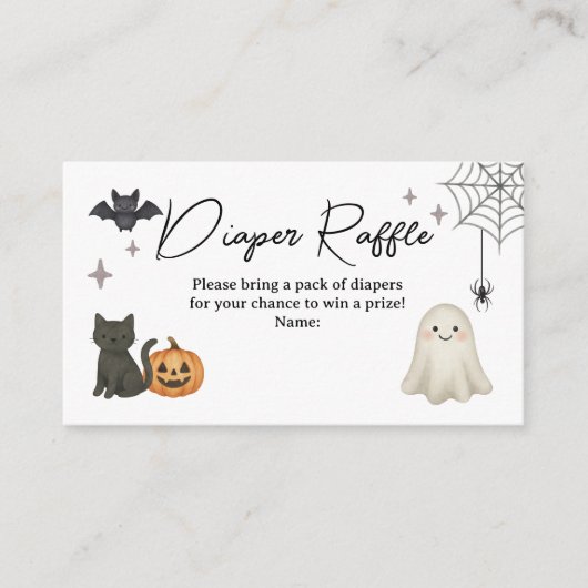 Halloween Baby shower Diaper Raffle Kaart (Voorkant)