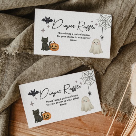 Halloween Baby shower Diaper Raffle Kaart