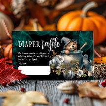 Halloween Baby shower Diaper Raffle Kaart