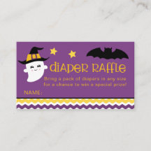 Halloween Baby shower Diaper Raffle Kaarten