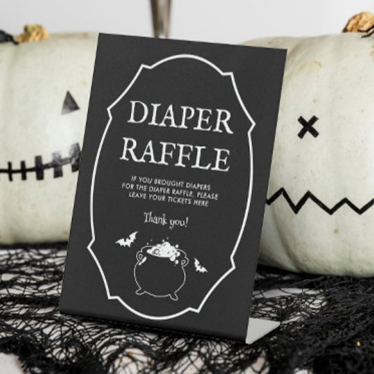 Halloween Baby shower Diaper Raffle Reclamebord Met Voetstuk