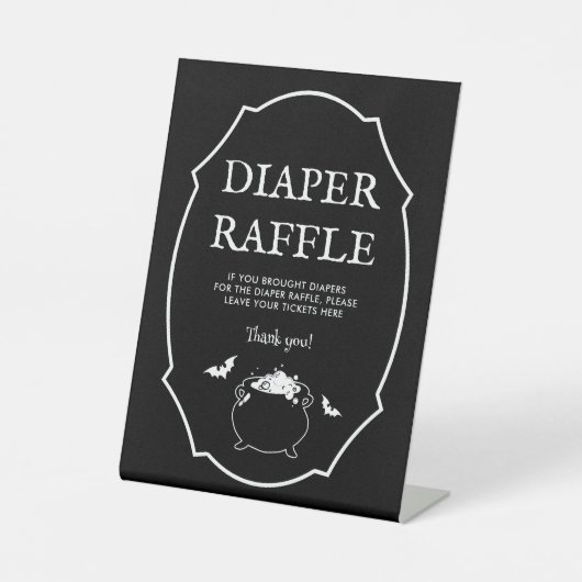 Halloween Baby shower Diaper Raffle Reclamebord Met Voetstuk (Voorkant)