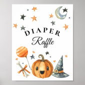 Halloween Baby shower Diaper Raffle Sign Poster (Voorkant)