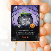 Halloween Baby shower Diaper Raffle Sign Poster