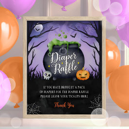 Halloween Baby shower Diaper Raffle Sign Poster