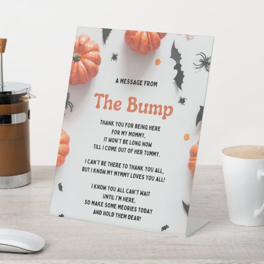 Halloween Baby shower Een beetje Boo Invitation Reclamebord Met Voetstuk (Insitu)