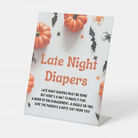 Halloween Baby shower Een beetje Boo Invitation Reclamebord Met Voetstuk (Voorkant)