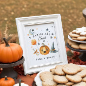 Halloween Baby shower Favor Sign Little Boo Poster