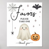Halloween Baby shower Favors Sign Poster (Voorkant)