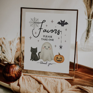 Halloween Baby shower Favors Sign Poster