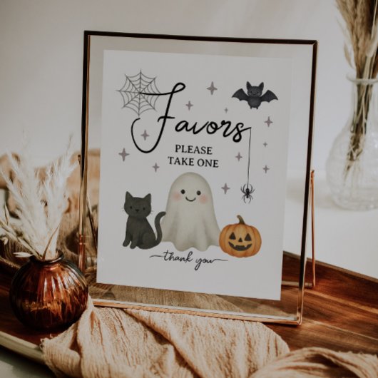 Halloween Baby shower Favors Sign Poster