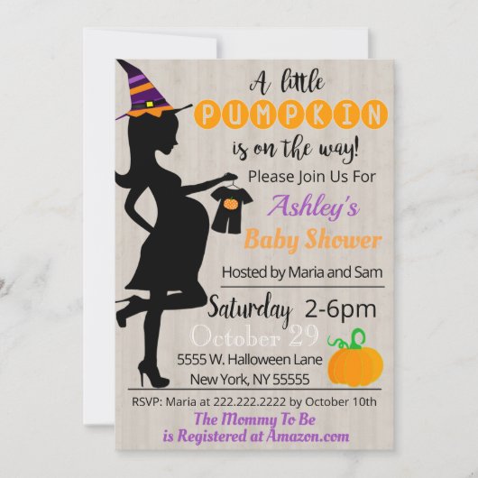 Halloween Baby Shower Feest Uitnodiging (Voorkant)