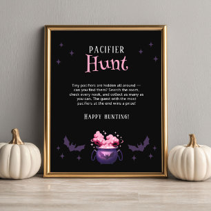 Halloween Baby Shower Fopspeen Jacht Spel Poster