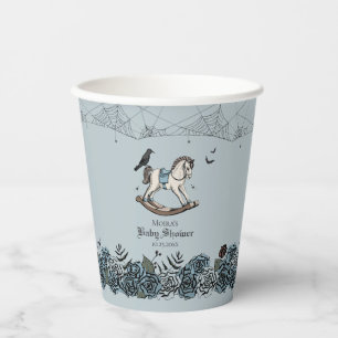 Halloween Baby shower French Blue Rocking Horse Papieren Bekers