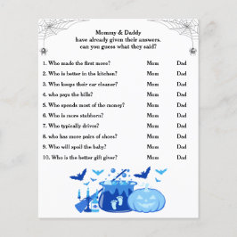 Halloween Baby shower Game Raad eens wie mama of p