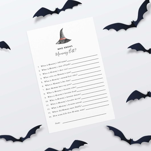 Halloween Baby shower Game Witch die mama kent