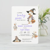 Halloween baby shower gans grappige uitnodiging (Staand voorkant)