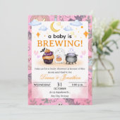 Halloween Baby shower gepersonaliseerde uitnodigin (Staand voorkant)