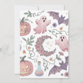 Halloween Baby shower gepersonaliseerde uitnodigin (Achterkant)