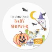 Halloween Baby shower Ghost en Magic Potion Ronde Sticker (Voorkant)