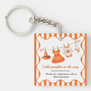 Halloween Baby shower Girl   Little Witch Pumpkin Sleutelhanger