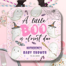 Halloween Baby shower Girl Pink Little Boo Ghosts