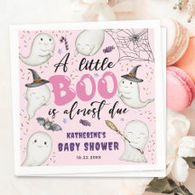 Halloween Baby shower Girl Pink Little Boo Ghosts